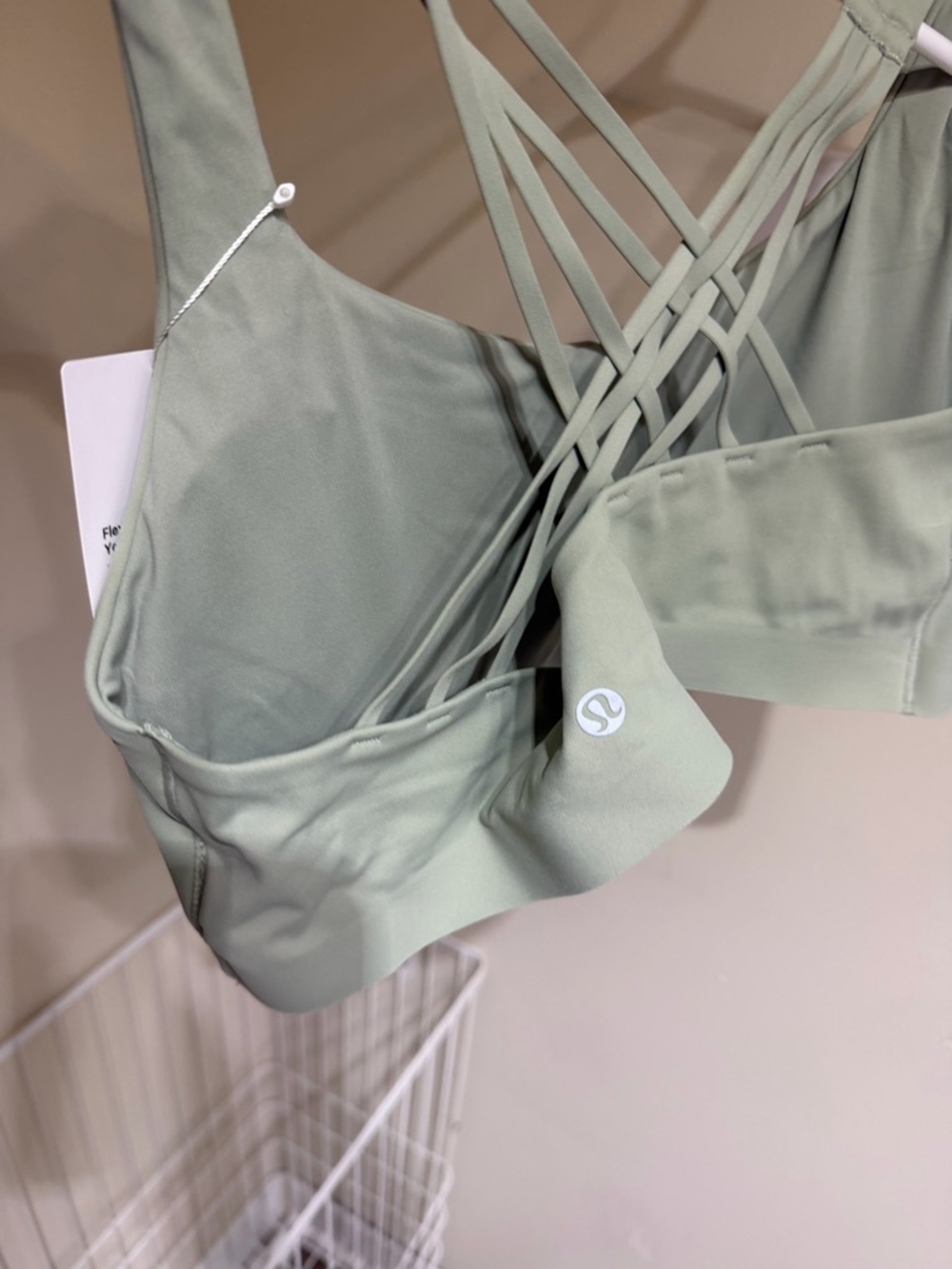 Lululemon Light Sage Strappy Back Sports Bra - Picture 3 of 5